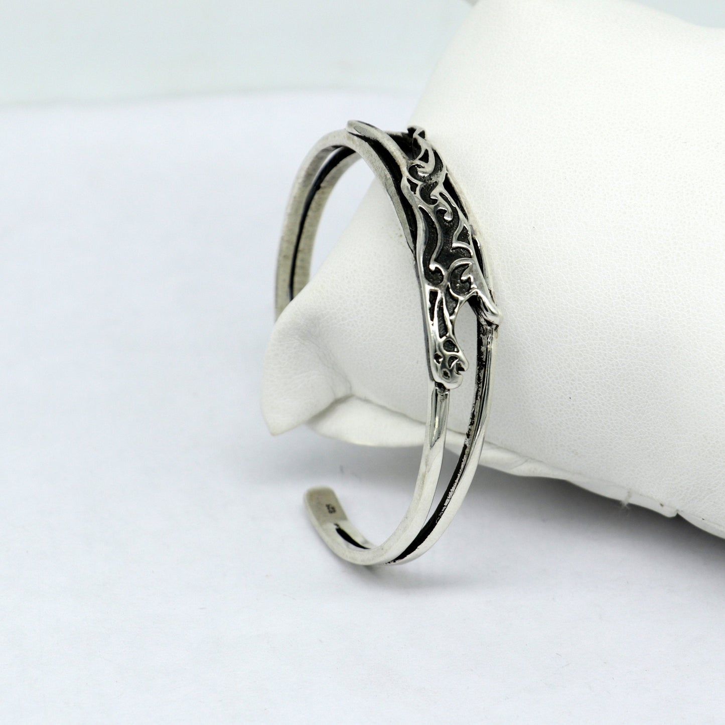 Authentic 925 sterling silver exclusive handmade Tiger design cuff kada bracelet, easy to adjust with your wrist, unisex jewelry cuff51 - TRIBAL ORNAMENTS
