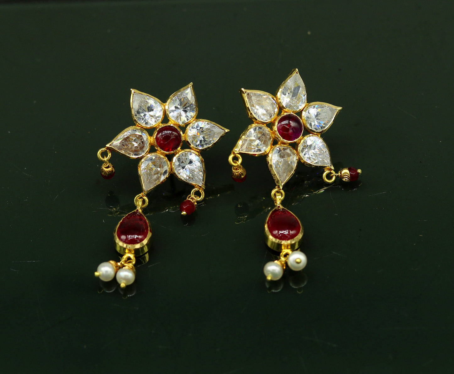 Vintage antique design handmade 22kt yellow gold stud earring bali, amazing customized bridesmaid gifting girl's jewelry from indai er127 - TRIBAL ORNAMENTS