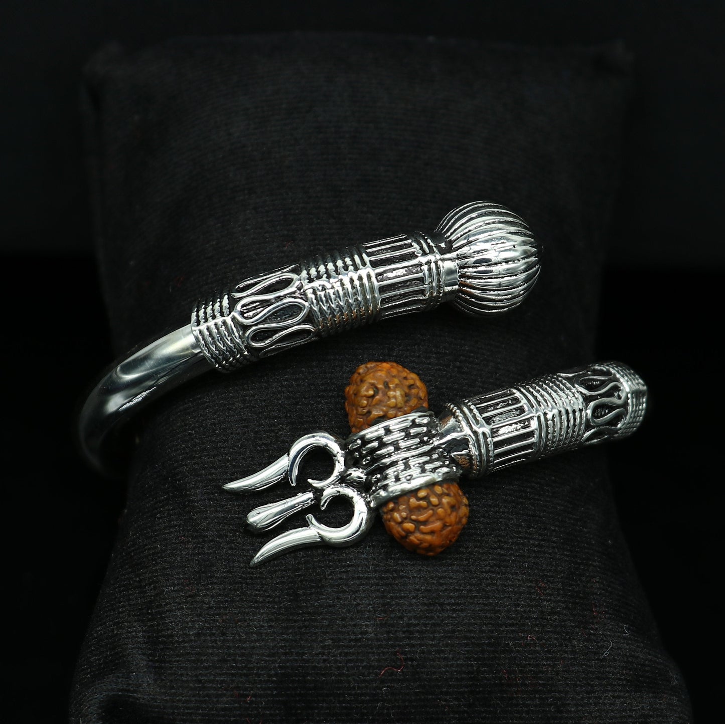 Real 925 sterling silver handmade lord Shiva trident Trishul bangle bracelet kada, best gift for girl's or boy's stunning bangle nssk418 - TRIBAL ORNAMENTS