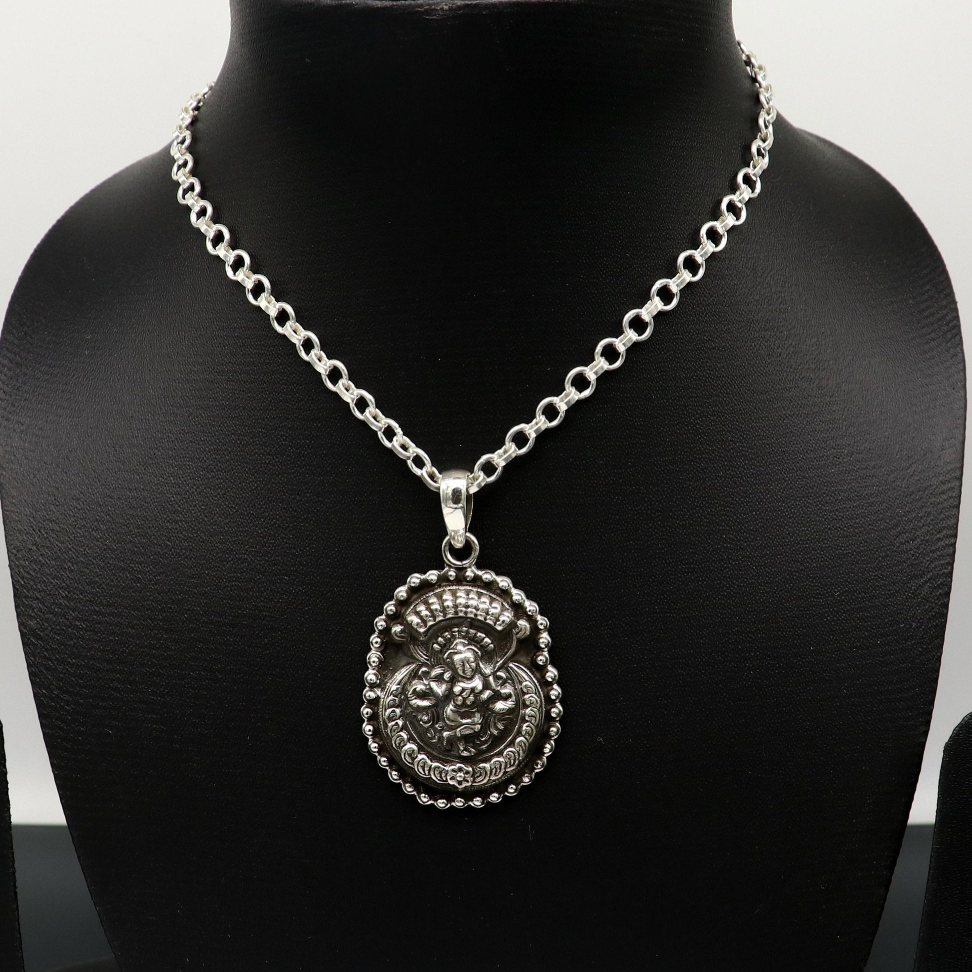 925 sterling silver Vintage antique design handmade God Krishna fabulous pendant tribal belly dance temple jewelry from india ssp589 - TRIBAL ORNAMENTS