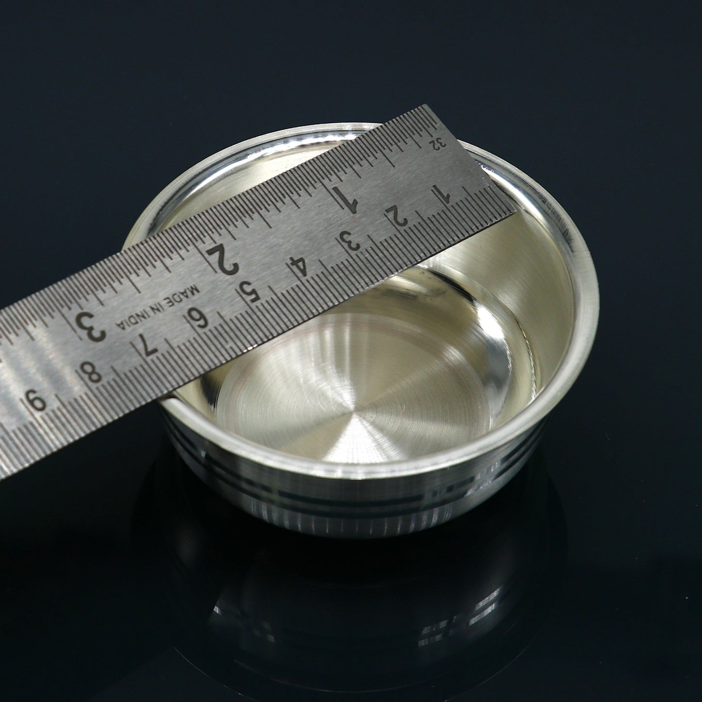 999 Fine silver handmade solid bowl, silver utensils, baby food bowl, silver puja article or gift for baby rice ceremony Annaprashana sv182 - TRIBAL ORNAMENTS