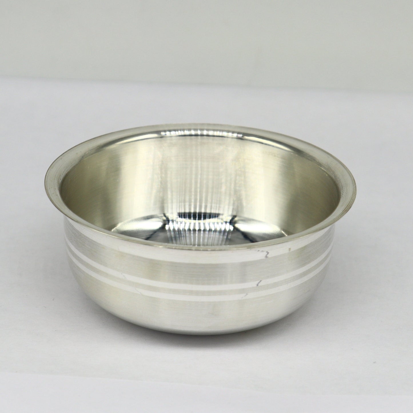 999 Fine silver handmade solid bowl, silver utensils, baby food bowl, silver puja article or gift for baby rice ceremony Annaprashana sv182 - TRIBAL ORNAMENTS