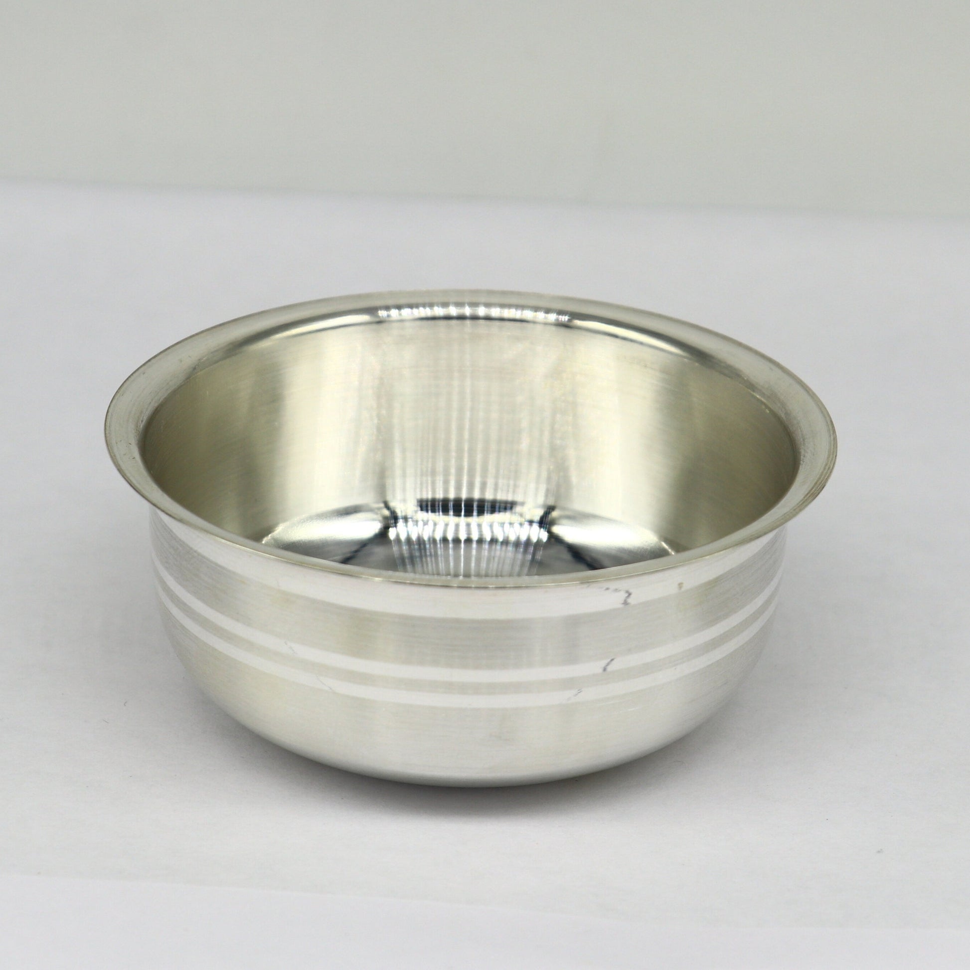 999 Fine silver handmade solid bowl, silver utensils, baby food bowl, silver puja article or gift for baby rice ceremony Annaprashana sv182 - TRIBAL ORNAMENTS