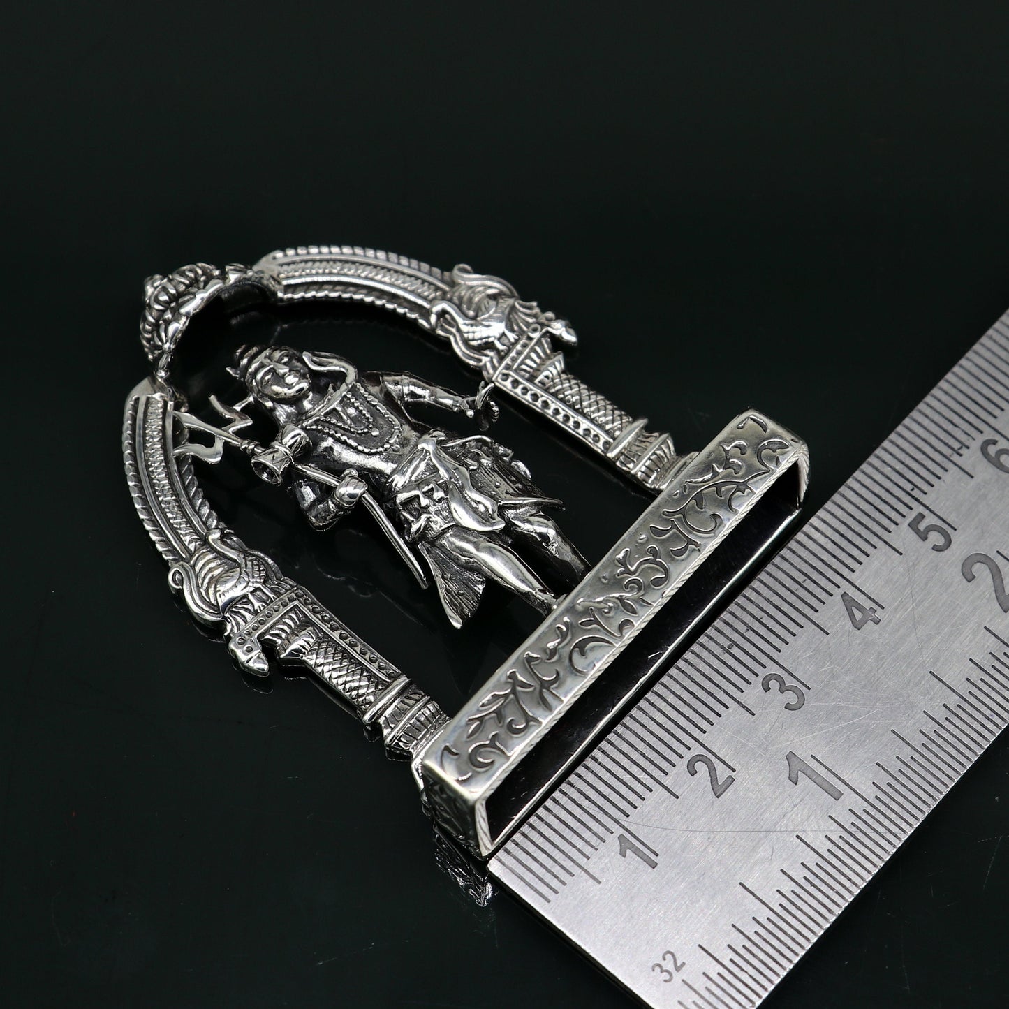 925 Sterling silver handmade vintage look indian hindu idols Lord Shiva with trident stunning statue figurine, puja articles best gift art09 - TRIBAL ORNAMENTS