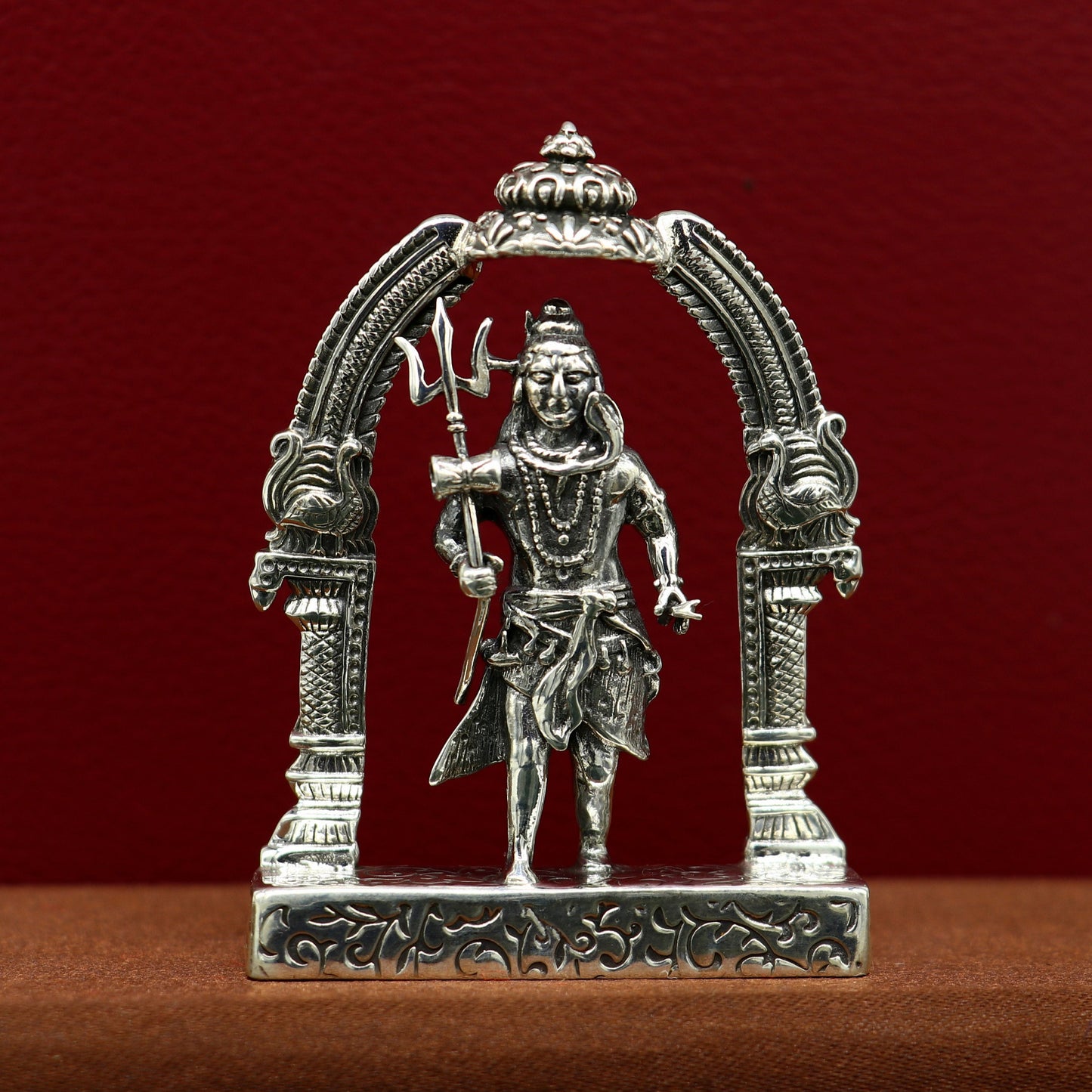 925 Sterling silver handmade vintage look indian hindu idols Lord Shiva with trident stunning statue figurine, puja articles best gift art09 - TRIBAL ORNAMENTS