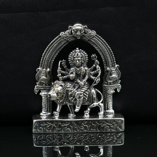 925 Sterling silver handmade antique design indian hindu Godess Bhawani Maa Mataji Decorative statue figurine, puja articles best gift art10 - TRIBAL ORNAMENTS