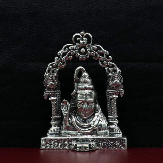 925 Sterling silver handmade antique look Indian Hindu idols Lord Shiva stunning statue figurine, puja articles best decorative gift art11 - TRIBAL ORNAMENTS
