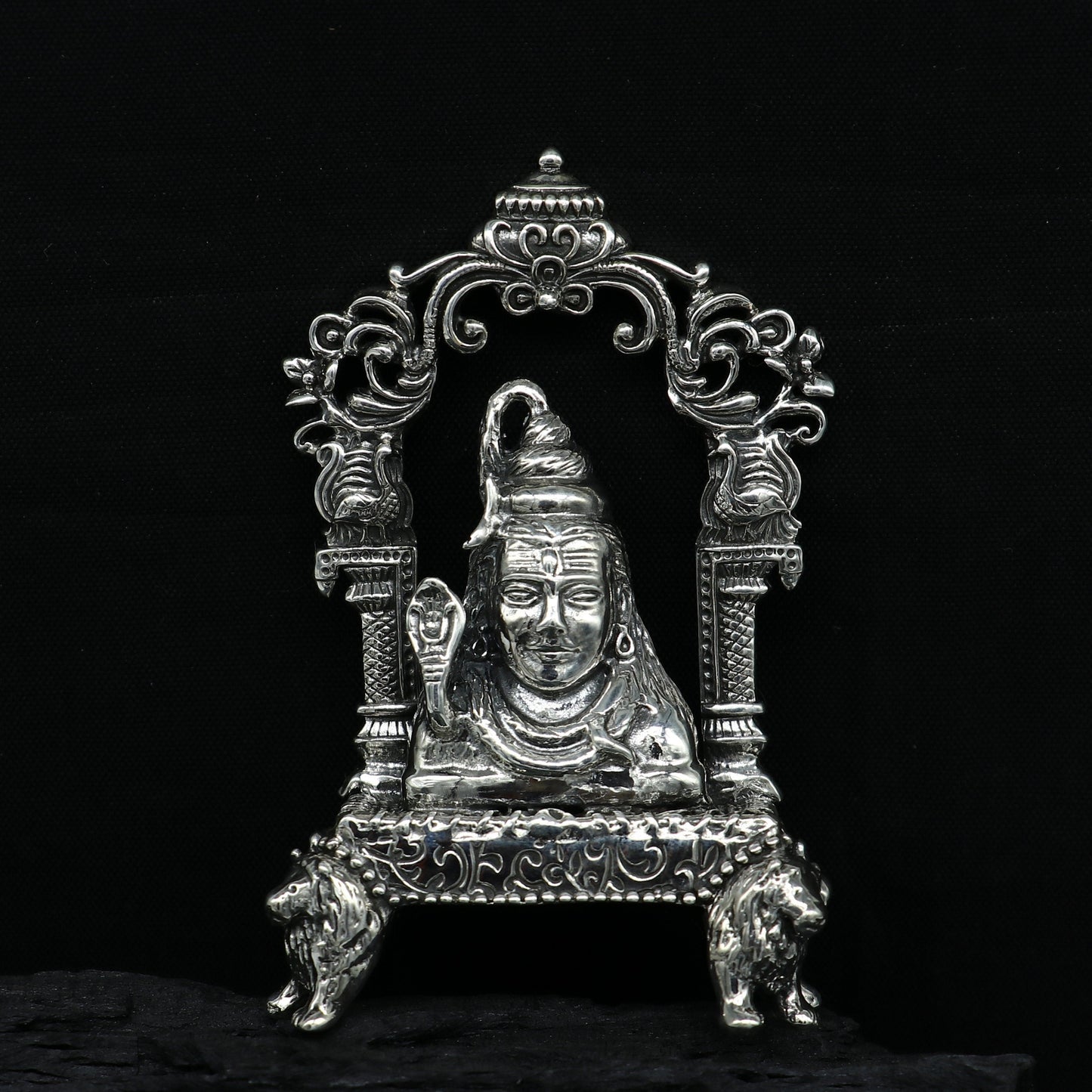 Pure 925 Sterling silver handmade antique look Indian idols Lord Shiva stunning statue figurine, puja articles best decorative gift art12 - TRIBAL ORNAMENTS