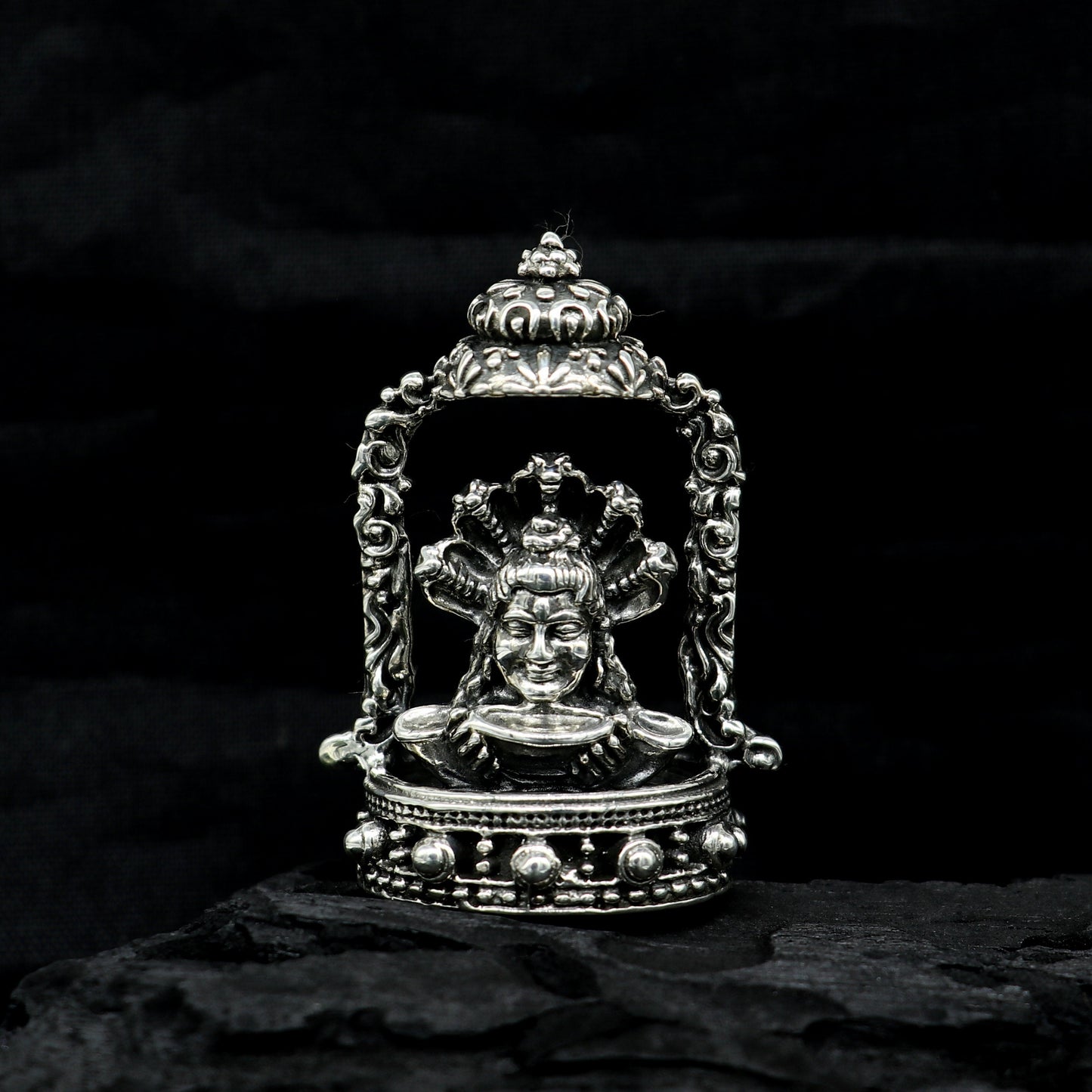 925 Sterling silver handmade antique design Idols Lord Shiva Mahakaal exclusive Statue figurine, puja articles decorative gift art18 - TRIBAL ORNAMENTS