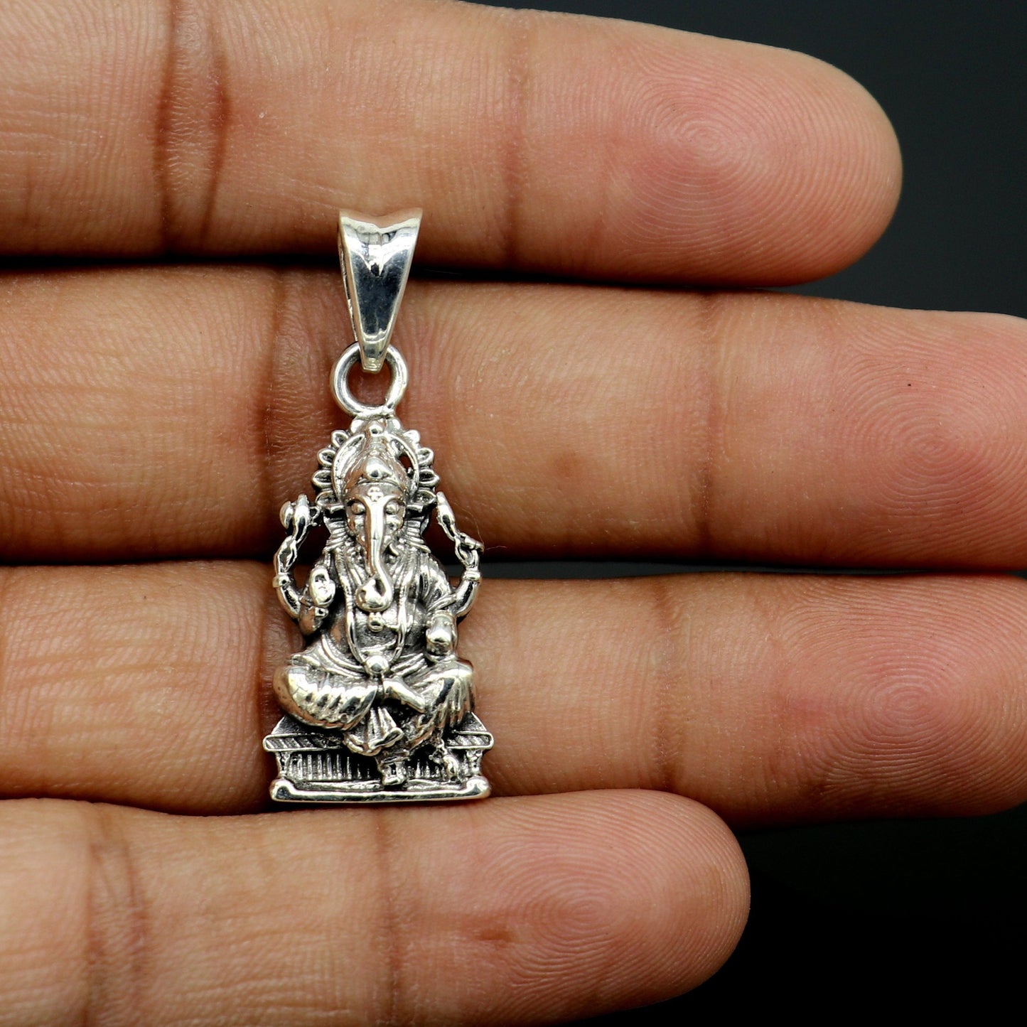 Pure 925 sterling silver vintage Antique stylish Hindu goddess Ganesha Pendant, amazing design stunning pendant gifting jewelry ssp431 - TRIBAL ORNAMENTS