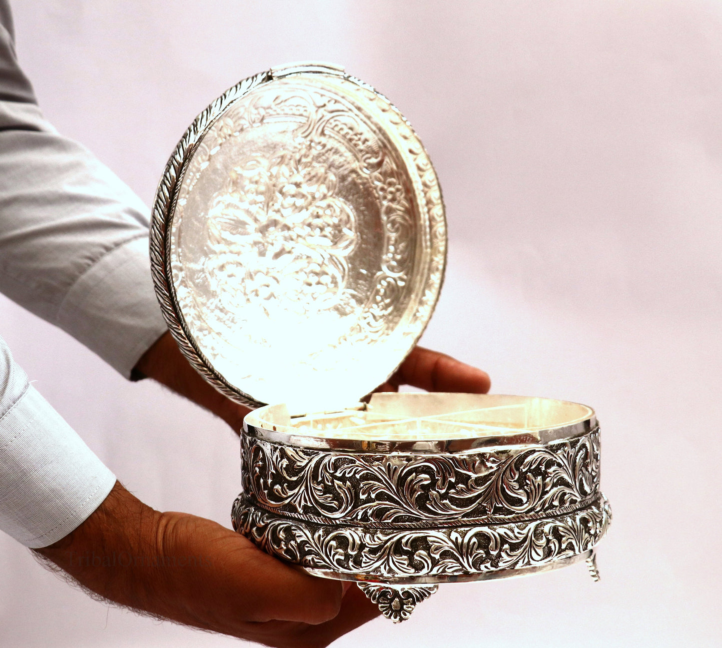 925 sterling silver Vintage antique Royal design handmade dry fruit box, candy box, jewelry box, best brides gift, corporation gift box04 - TRIBAL ORNAMENTS