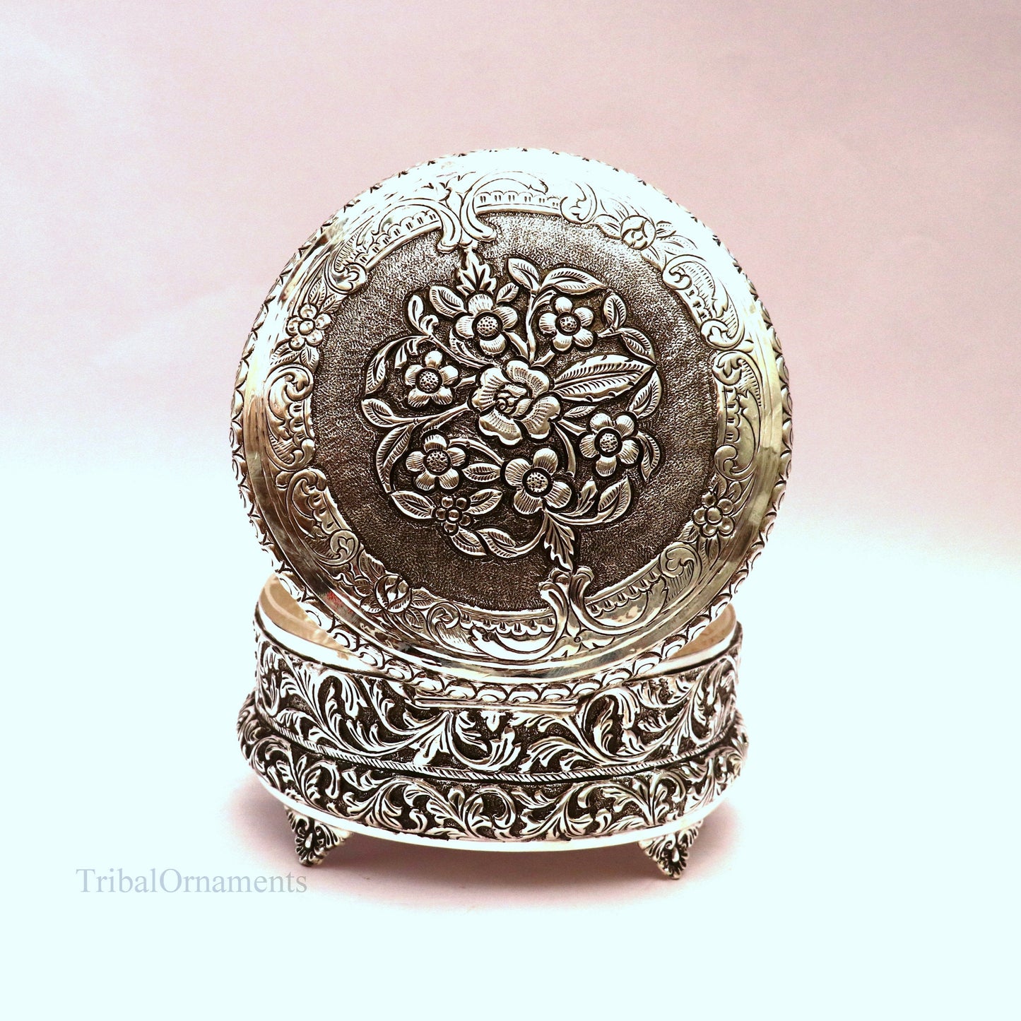 925 sterling silver Vintage antique Royal design handmade dry fruit box, candy box, jewelry box, best brides gift, corporation gift box04 - TRIBAL ORNAMENTS