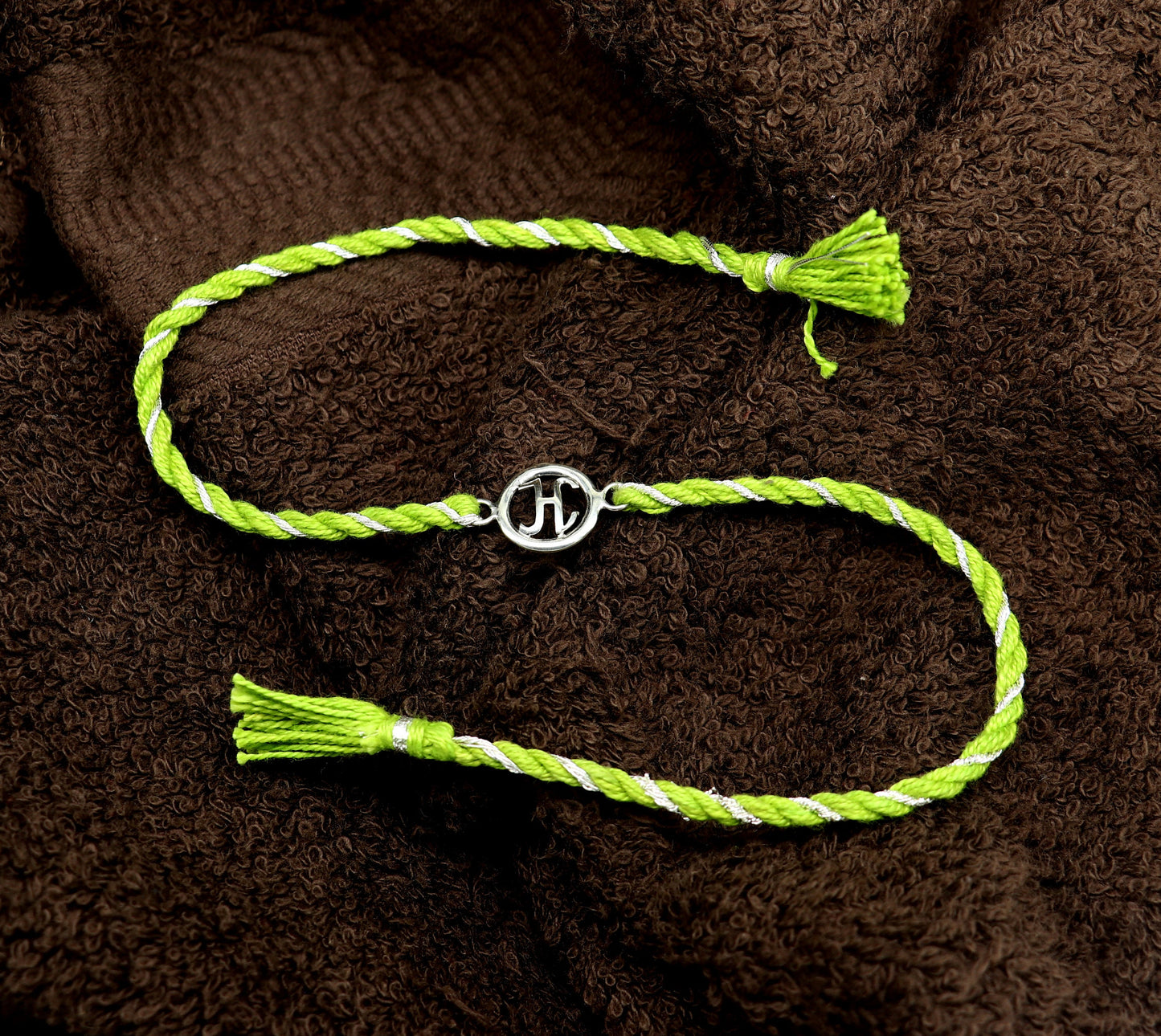 Pure 925 sterling silver handmade custom made Rakhi Bracelet, Exclusive alphabet 'H' design size free Bracelet Rakshabandhan gifting rk23 - TRIBAL ORNAMENTS