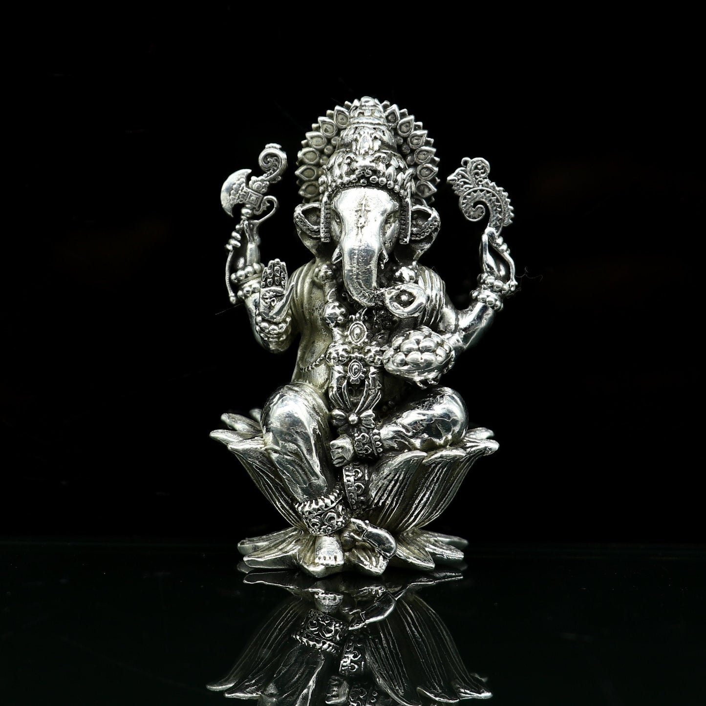 Combo Laxmi and Ganesha 925 Sterling silver handmade customized Hindu idols statue, puja article figurine, home décor puja Articles art27 - TRIBAL ORNAMENTS