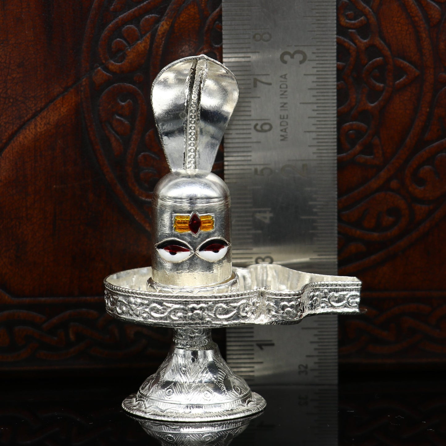 925 sterling silver handmade small Lord shiva-Linga Stand, silver utensil, silver puja temple art, shiva lingam stand with serpent art35 - TRIBAL ORNAMENTS