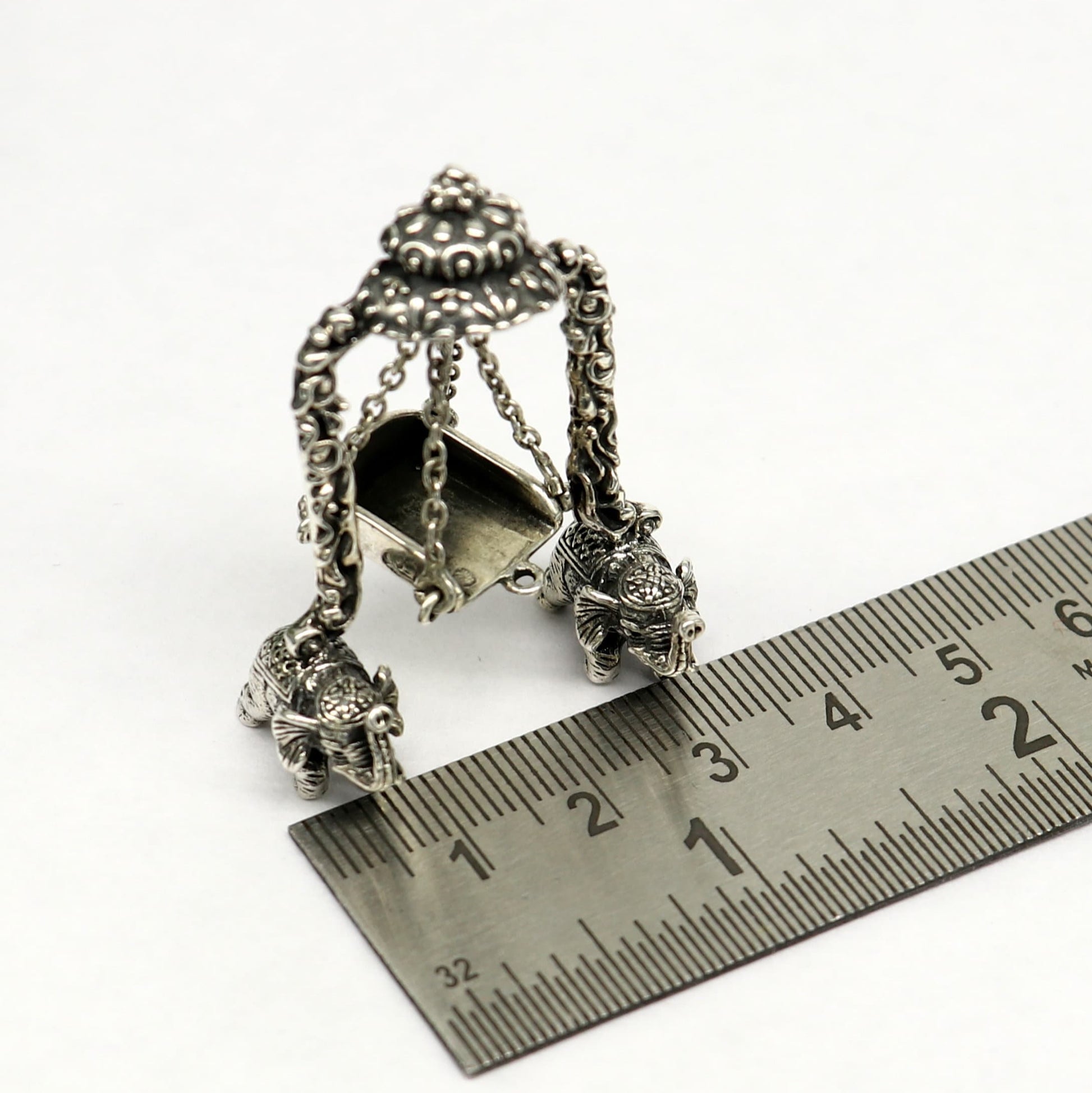 925 Sterling silver handmade custom design Idols Lord Krishna with swing, Bal Gopala Statue figurine, puja articles decorative gift art39 - TRIBAL ORNAMENTS