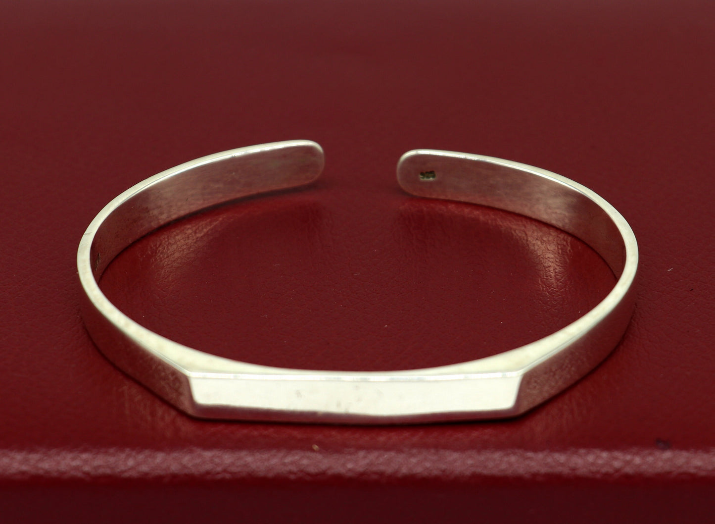 925 sterling silver handmade plain shiny design stunning bangle cuff bracelet Adjustable daily use tribal style jewelry unisex gift cuff71 - TRIBAL ORNAMENTS