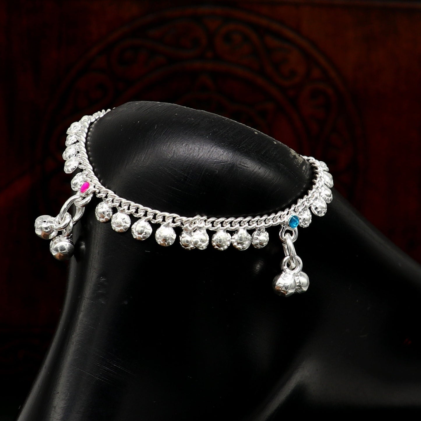 5" long Sterling silver customized baby anklets, gorgeous gift new born baby anklets kids jewelry, trendy stylish ankle bracelet ank367 - TRIBAL ORNAMENTS