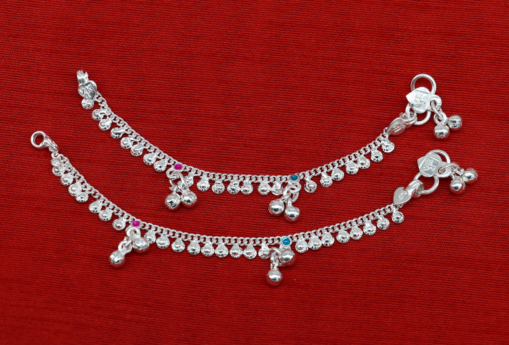 5" long Sterling silver customized baby anklets, gorgeous gift new born baby anklets kids jewelry, trendy stylish ankle bracelet ank367 - TRIBAL ORNAMENTS