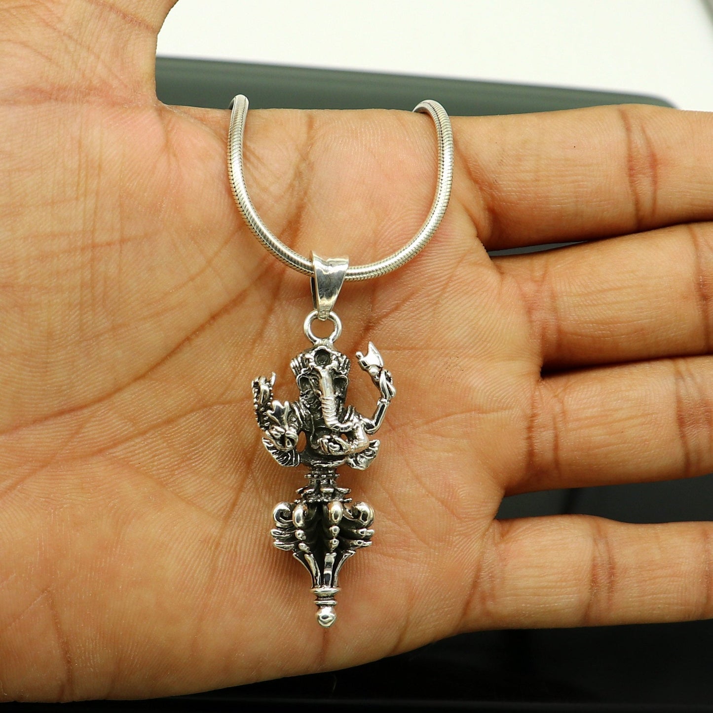 Vintage trendy 925 sterling silver handmade Lord Ganesha pendant, amazing stylish unisex pendant locket personalized jewelry ssp512 - TRIBAL ORNAMENTS