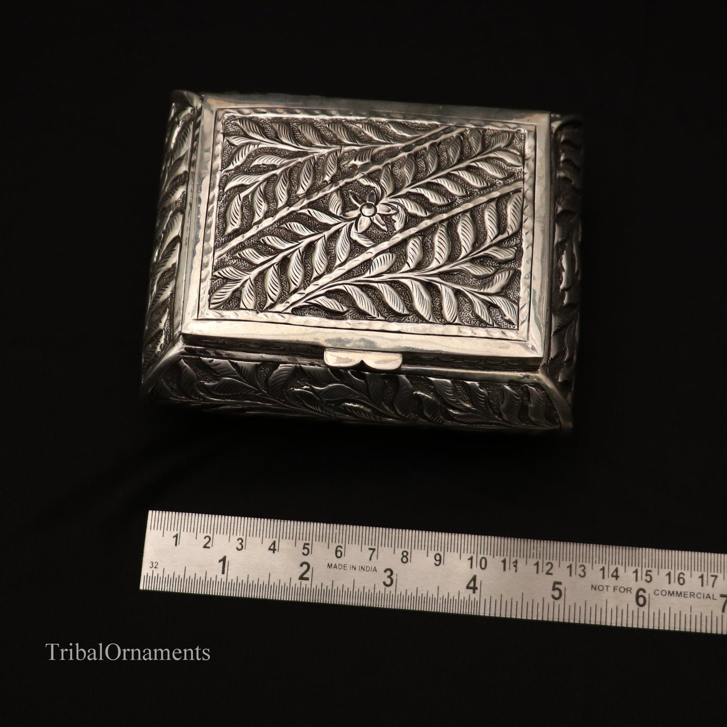 925 sterling silver Vintage antique work design handmade dry fruit box, container casket box, best brides gift, corporation gift box10 - TRIBAL ORNAMENTS