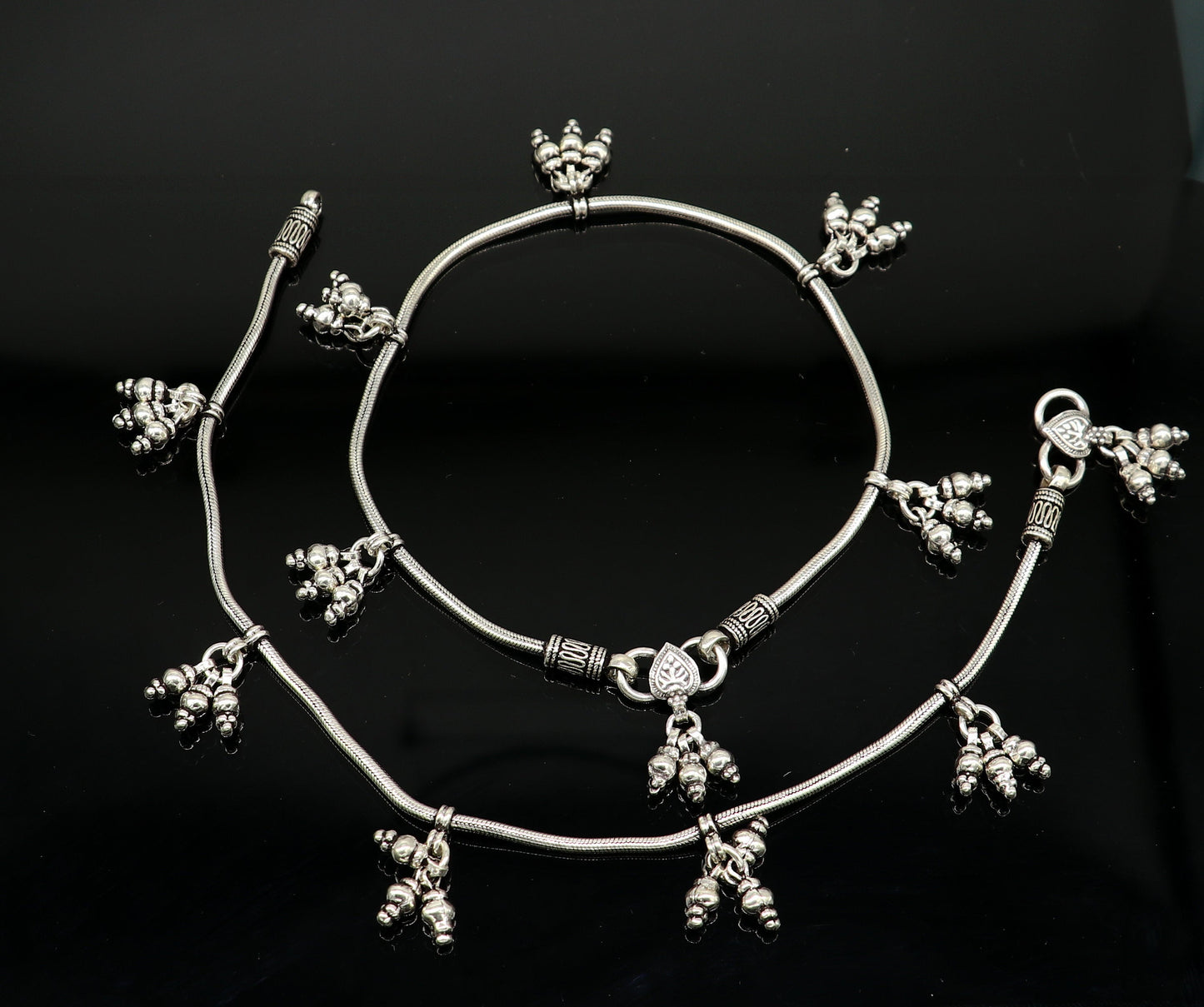 925 sterling silver single line/layer snake chain ankle bracelet, excellent belly dance customized trendy anklets foot bracelet ank386 - TRIBAL ORNAMENTS