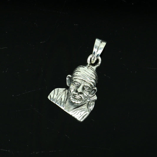 925 sterling silver handmade Indian idol Sai Baba pendant, amazing stylish unisex pendant locket personalized jewelry tribal jewelry ssp498 - TRIBAL ORNAMENTS