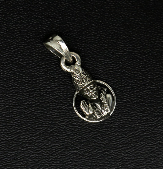 925 sterling silver handmade Indian idol Sai Baba pendant, amazing stylish unisex pendant locket personalized jewelry tribal jewelry ssp478 - TRIBAL ORNAMENTS