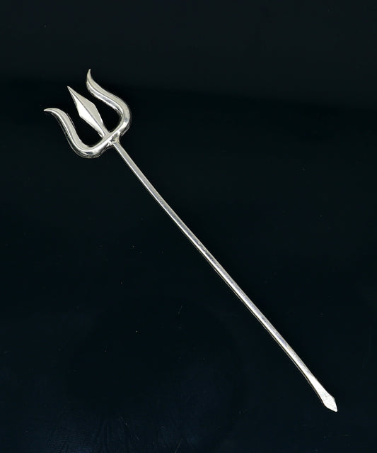 Divine Lord shiva Trident, Solid sterling silver Trishul puja article utensils, goddess trishul trident , god accessories from india su342 - TRIBAL ORNAMENTS