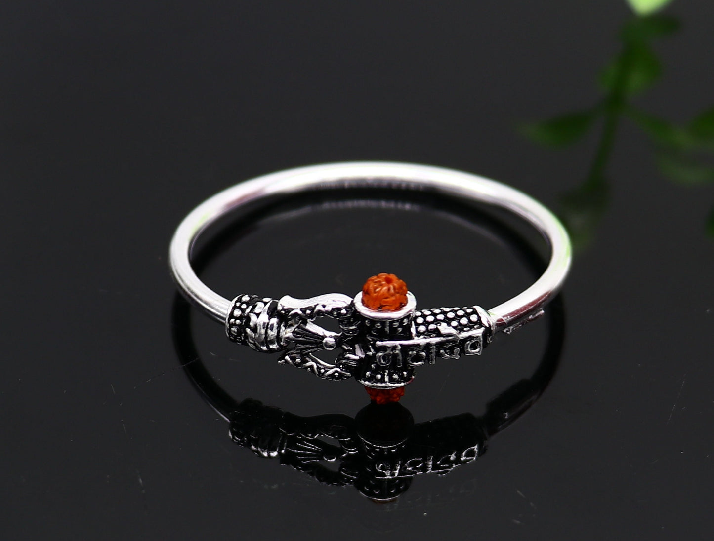 Handmade vintage design sterling silver baby/kids bangle kada, excellent lord shiva Mahadeva bangle bracelet Bahubali kada gifting nbbk239 - TRIBAL ORNAMENTS