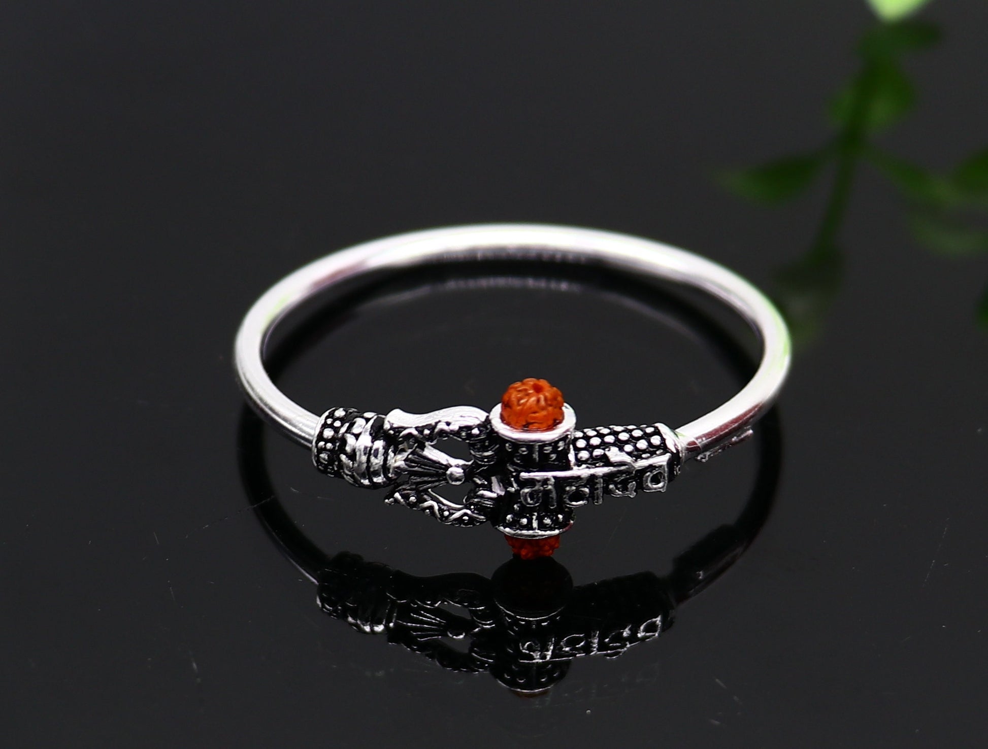 Handmade vintage design sterling silver baby/kids bangle kada, excellent lord shiva Mahadeva bangle bracelet Bahubali kada gifting nbbk239 - TRIBAL ORNAMENTS