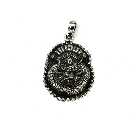 925 sterling silver Vintage antique design handmade God Krishna fabulous pendant tribal belly dance temple jewelry from india nsp426 - TRIBAL ORNAMENTS