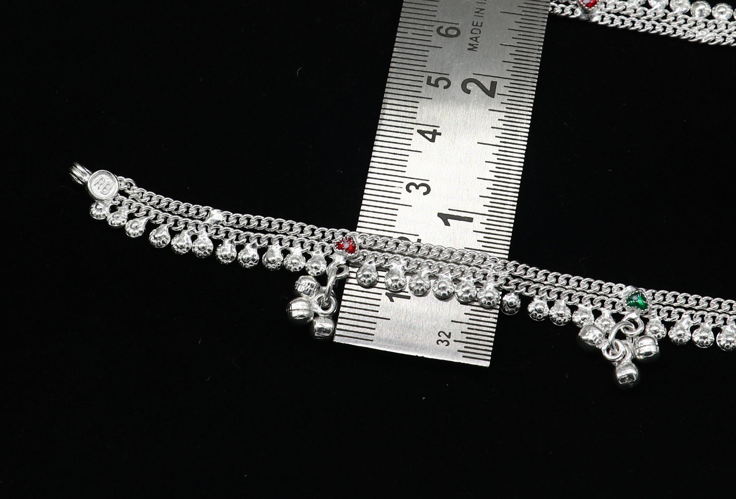 5.5" inch handmade solid sterling silver baby kids ankle bracelet unisex new born baby anklet foot bracelet customized charm bracelet ank389 - TRIBAL ORNAMENTS