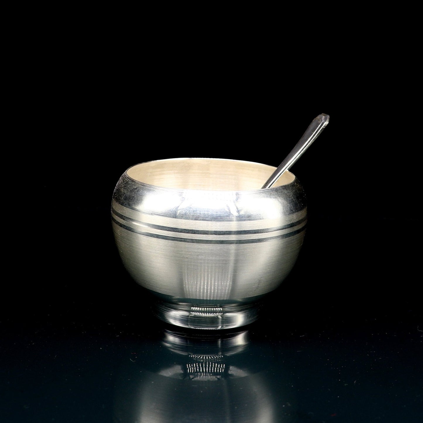 999 fine silver handmade small baby bowl and spoon set, silver tumbler, flask, stay baby/kids healthy, silver vessels utensils sv170 - TRIBAL ORNAMENTS