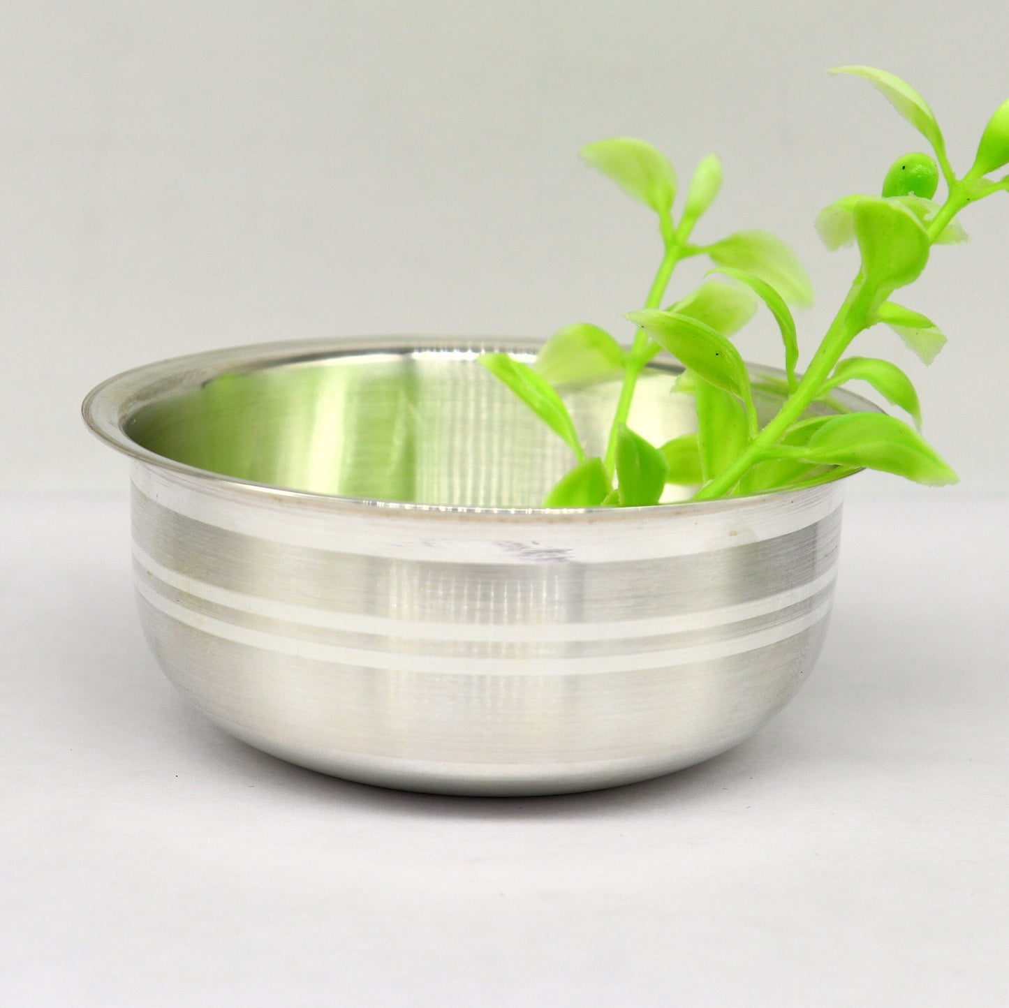 999 Fine silver handmade solid bowl, silver utensils, baby food bowl, silver puja article or gift for baby rice ceremony Annaprashana sv182 - TRIBAL ORNAMENTS