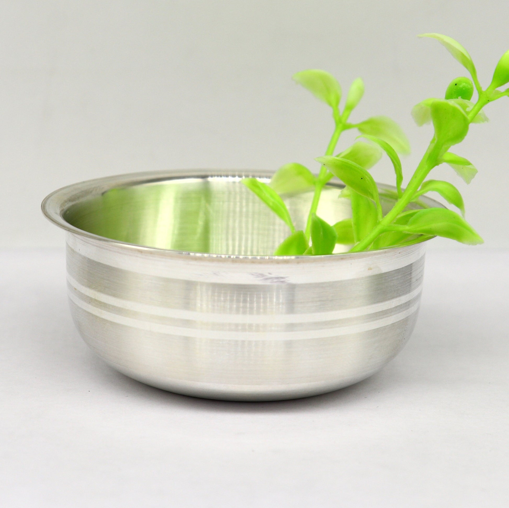 999 Fine silver handmade solid bowl, silver utensils, baby food bowl, silver puja article or gift for baby rice ceremony Annaprashana sv182 - TRIBAL ORNAMENTS
