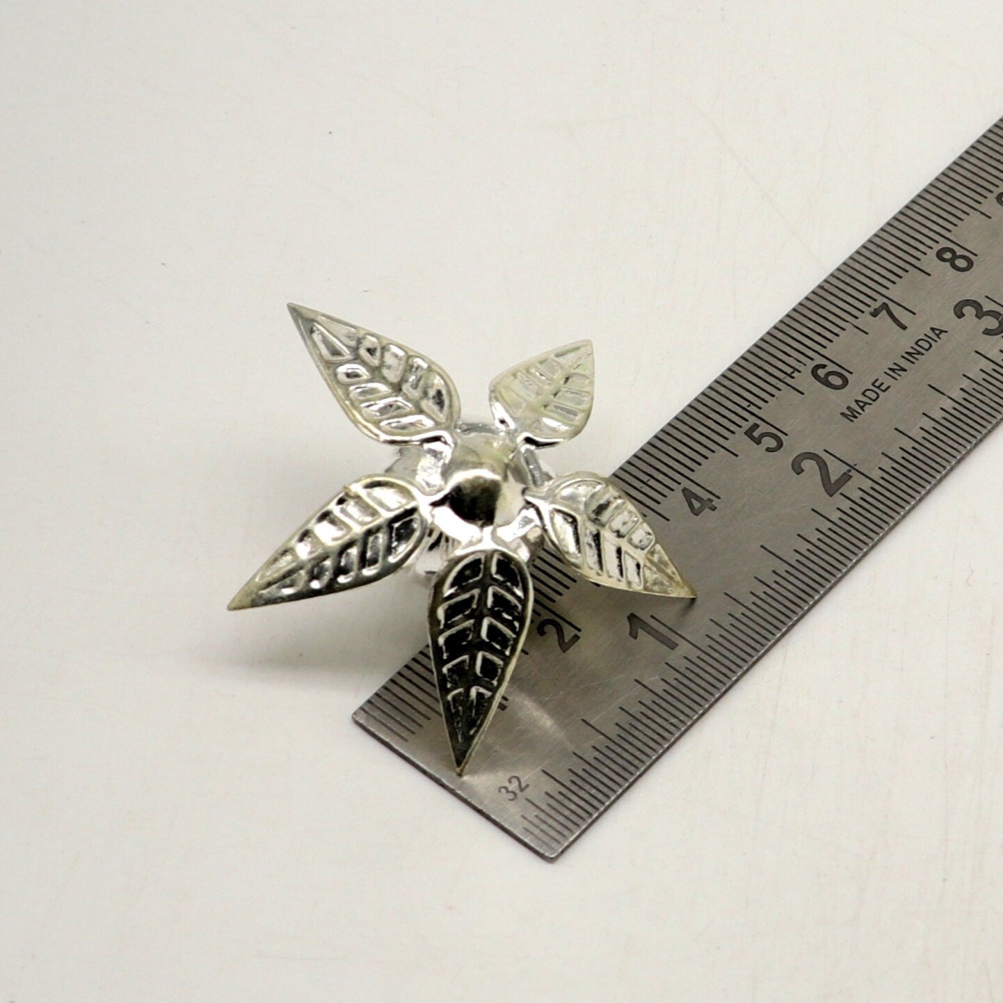 Solid sterling silver handmade gorgeous coconut with betel leaf, excellent silver utensils, silver article puja accessories art temple art67 - TRIBAL ORNAMENTS