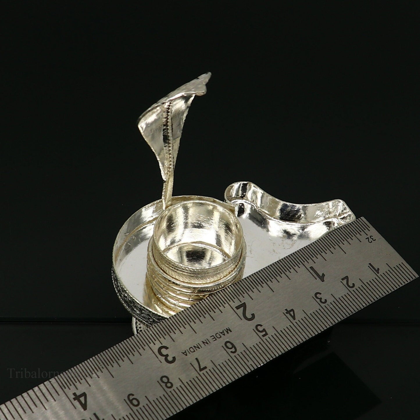 Pure 925 solid sterling silver lord shiva lingam stand/jalheri, use for put/hold shiva lingam in home temple, Shiva Vratam puja art su363 - TRIBAL ORNAMENTS