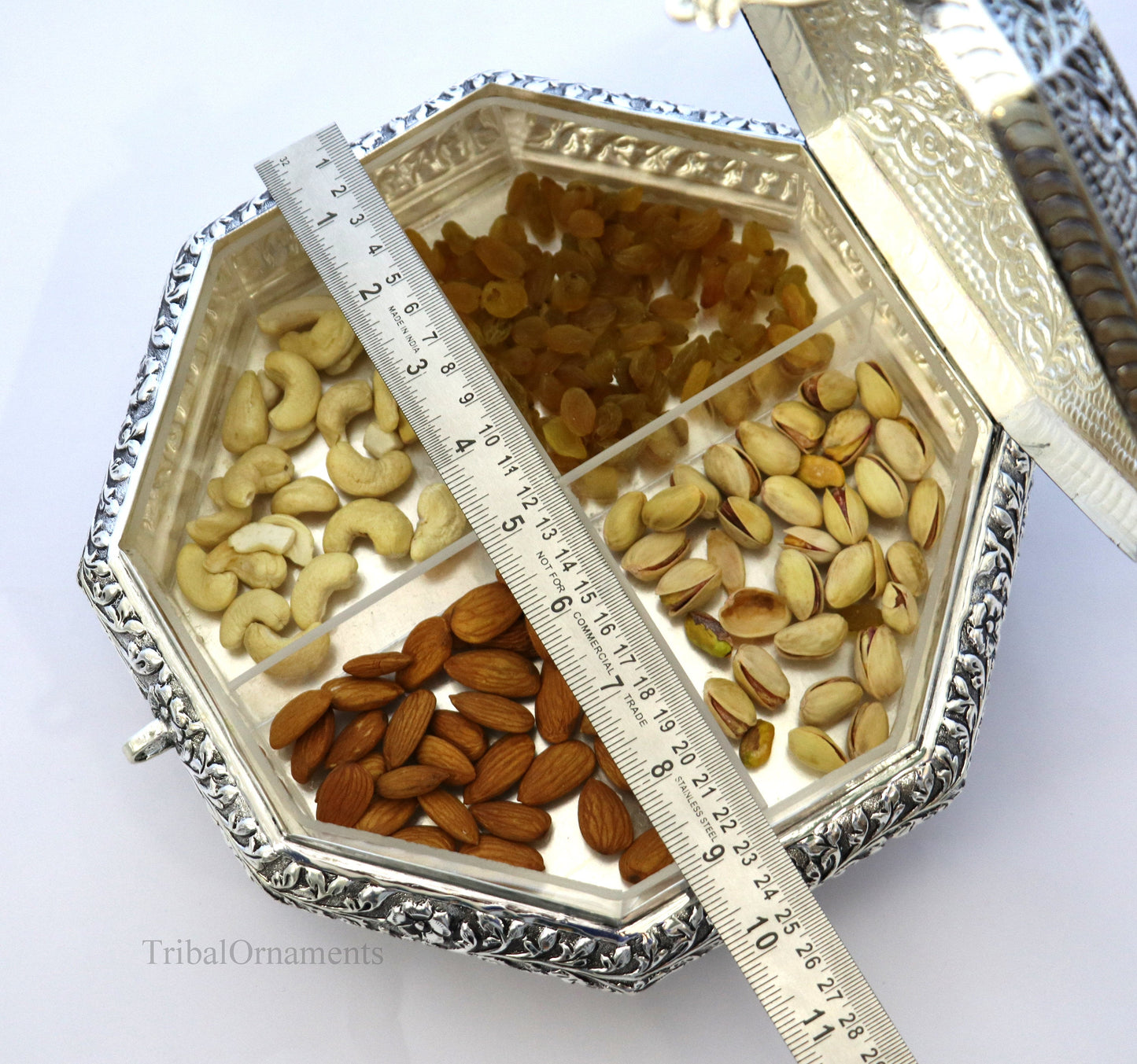 Vintage antique Royal design handmade 925 sterling silver dry fruit box, candy box, jewelry box, best brides gift or corporation gift box03 - TRIBAL ORNAMENTS