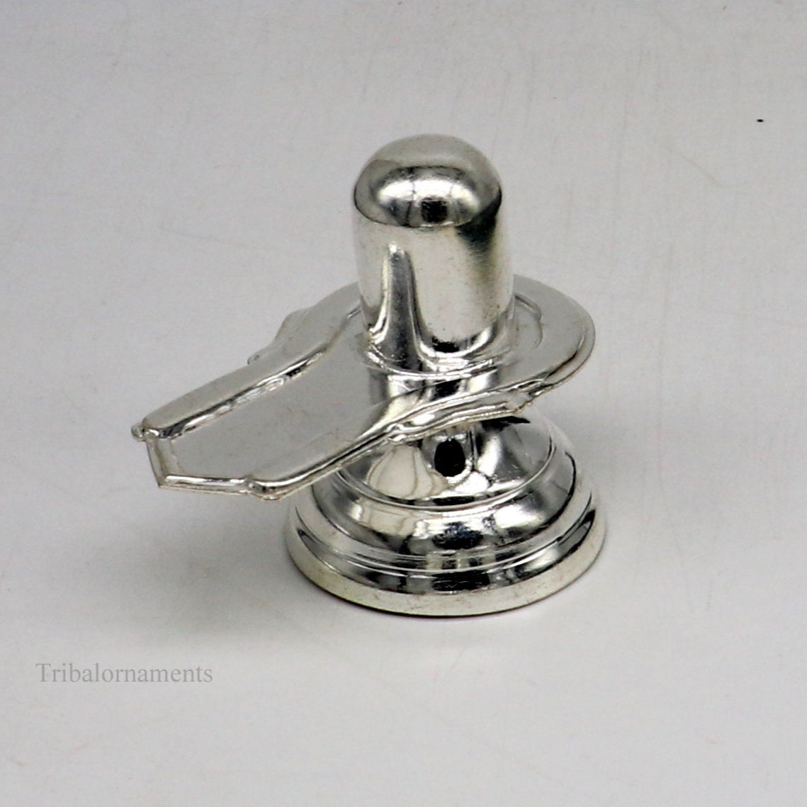 925 sterling silver handmade small Lord Shiva lingam, silver shivling puja utensils, home temple silver article puja accessories art71 - TRIBAL ORNAMENTS