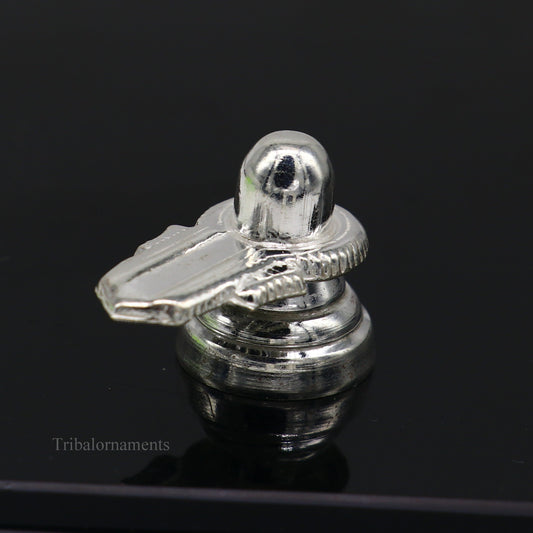 925 sterling silver handmade small Lord Shiva lingam, silver shivling puja utensils, home temple silver article puja accessories art76 - TRIBAL ORNAMENTS