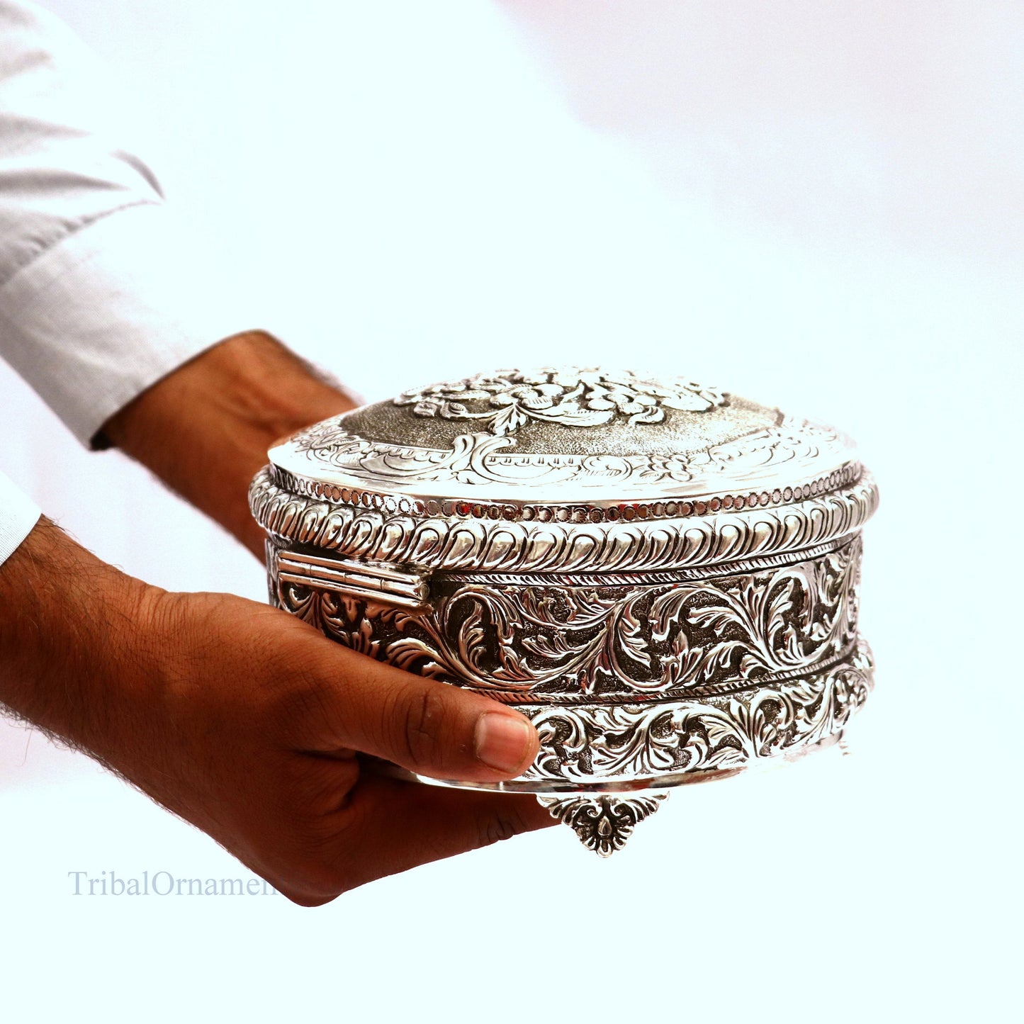 925 sterling silver Vintage antique Royal design handmade dry fruit box, candy box, jewelry box, best brides gift, corporation gift box04 - TRIBAL ORNAMENTS