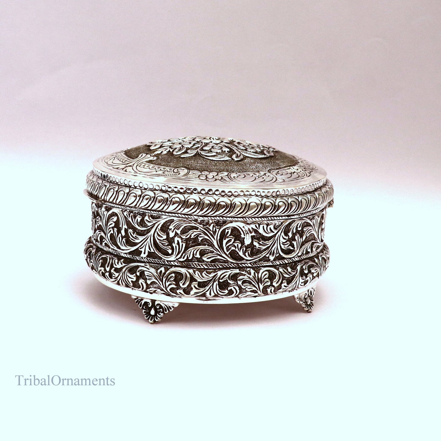 925 sterling silver Vintage antique Royal design handmade dry fruit box, candy box, jewelry box, best brides gift, corporation gift box04 - TRIBAL ORNAMENTS