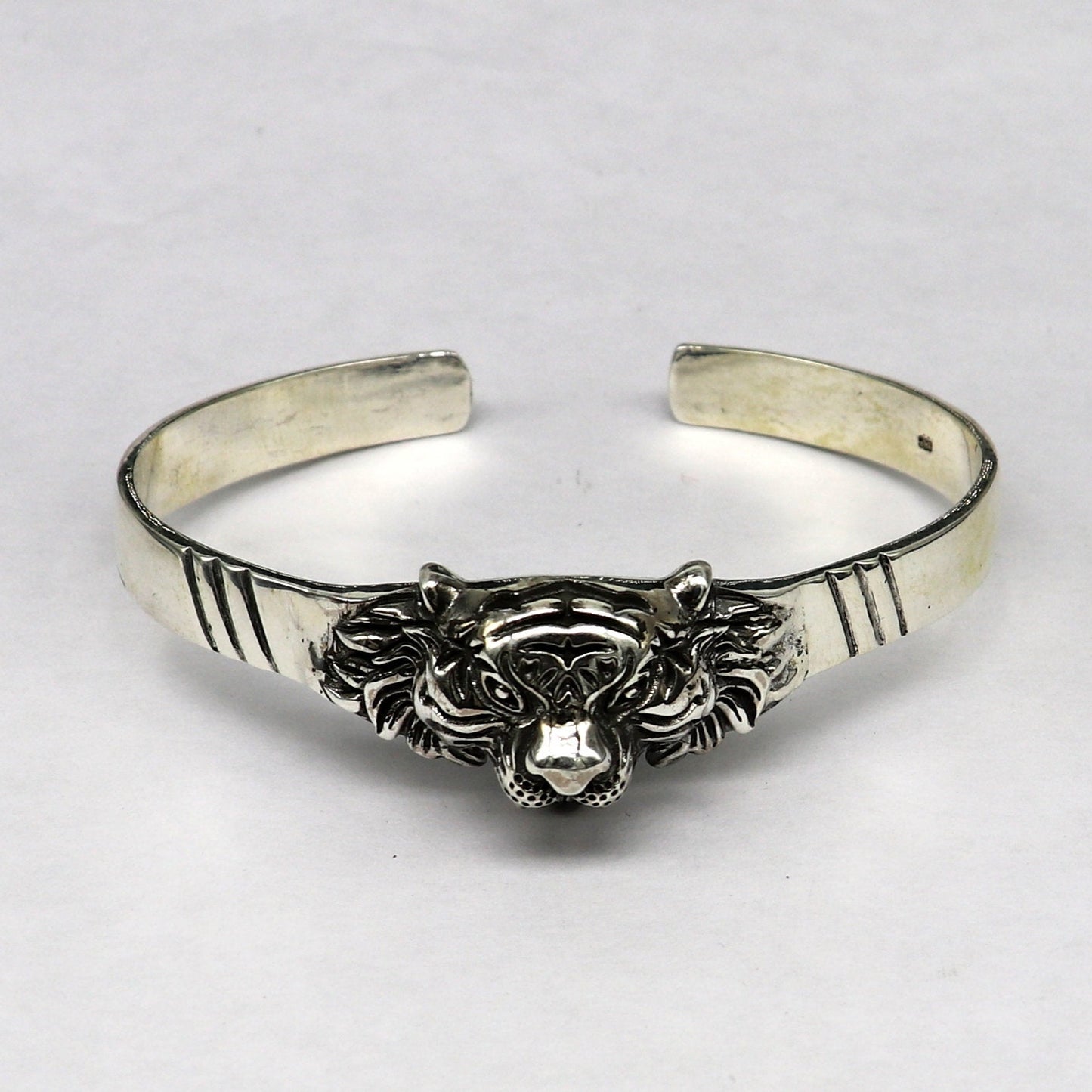 925 sterling silver handmade vintage lion design stunning bangle cuff bracelet awesome daily use tribal style jewelry unisex gift cuff61 - TRIBAL ORNAMENTS