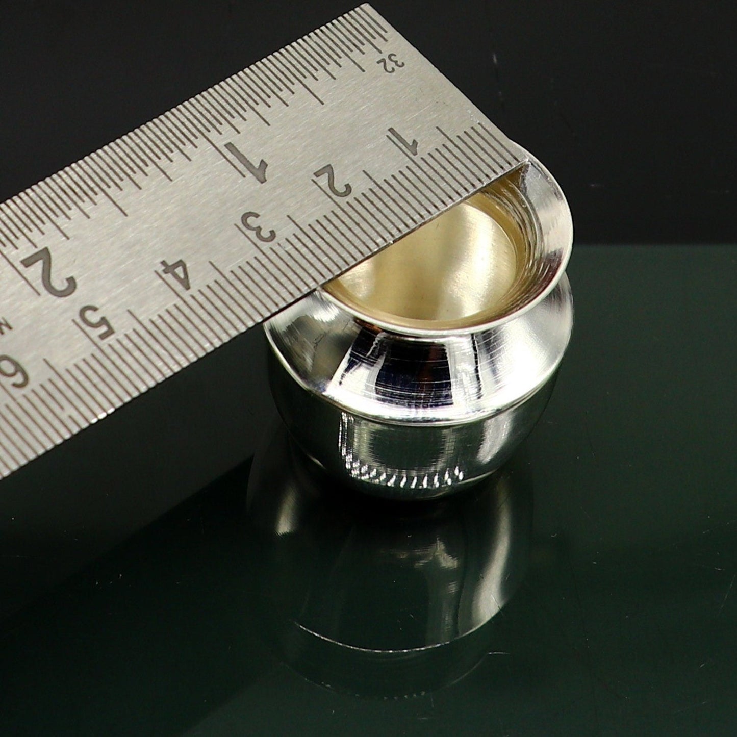 Pure 925 sterling silver handmade plain small Kalash or pot, unique special silver puja article, water or milk kalash pot india sv220 - TRIBAL ORNAMENTS