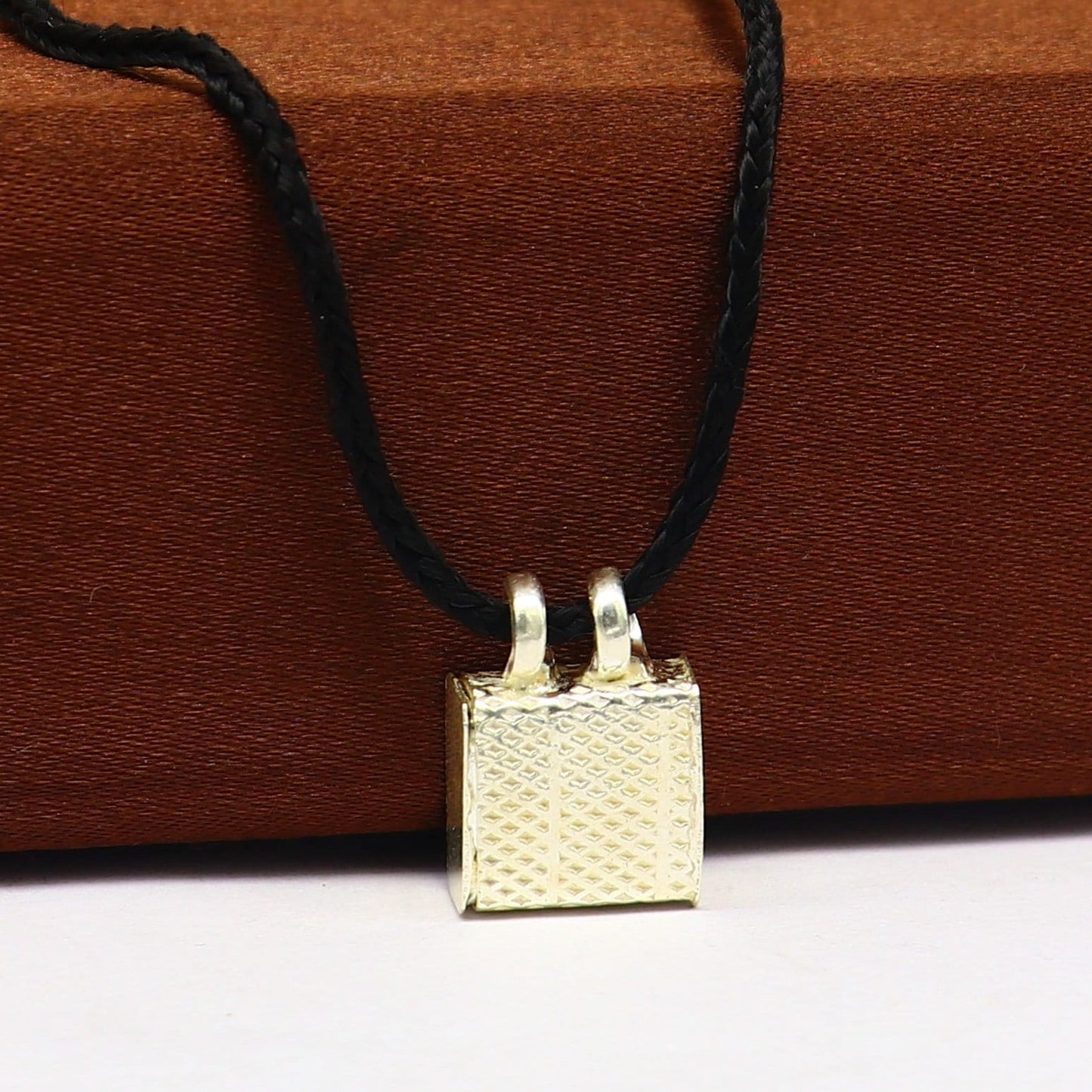 Solid Sterling silver handmade gorgeous Square shape handmade amulet box amulet pendant, mantra box, silver tabiz/mascot kavacham ssp700 - TRIBAL ORNAMENTS