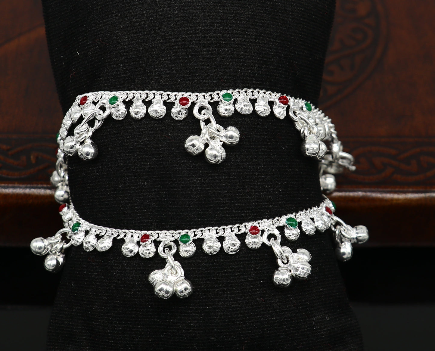 6" inches long handmade solid sterling silver baby kids ankle bracelet elegant dainty customized charm bracelet unisex baby jewelry ank425 - TRIBAL ORNAMENTS