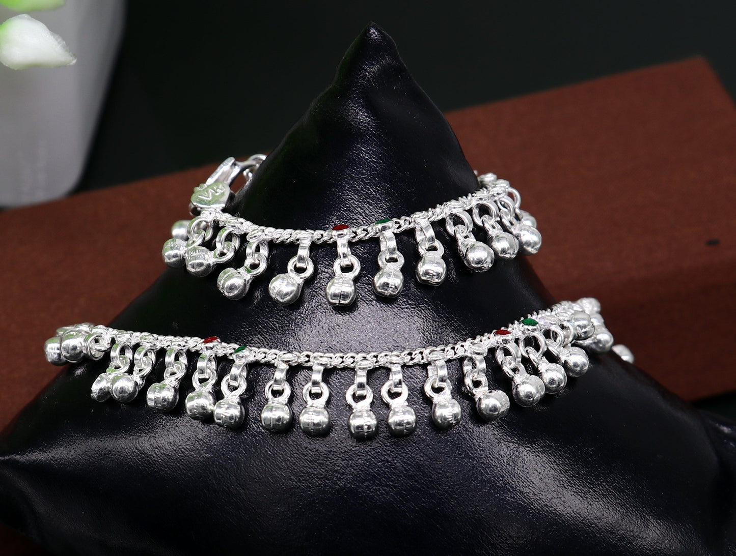 5" solid Sterling silver handmade Stunning waved jingling bells noisy bells baby ankle bracelet , best kids gifting anklets jewelry ank429 - TRIBAL ORNAMENTS