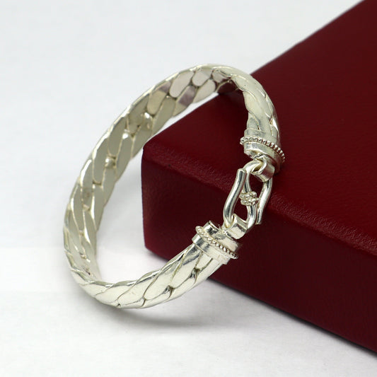 925 sterling silver handmade gorgeous bright shining bangle bracelet kada, fabulous unisex gifting jewelry personalized gift jewelry nsk747 - TRIBAL ORNAMENTS