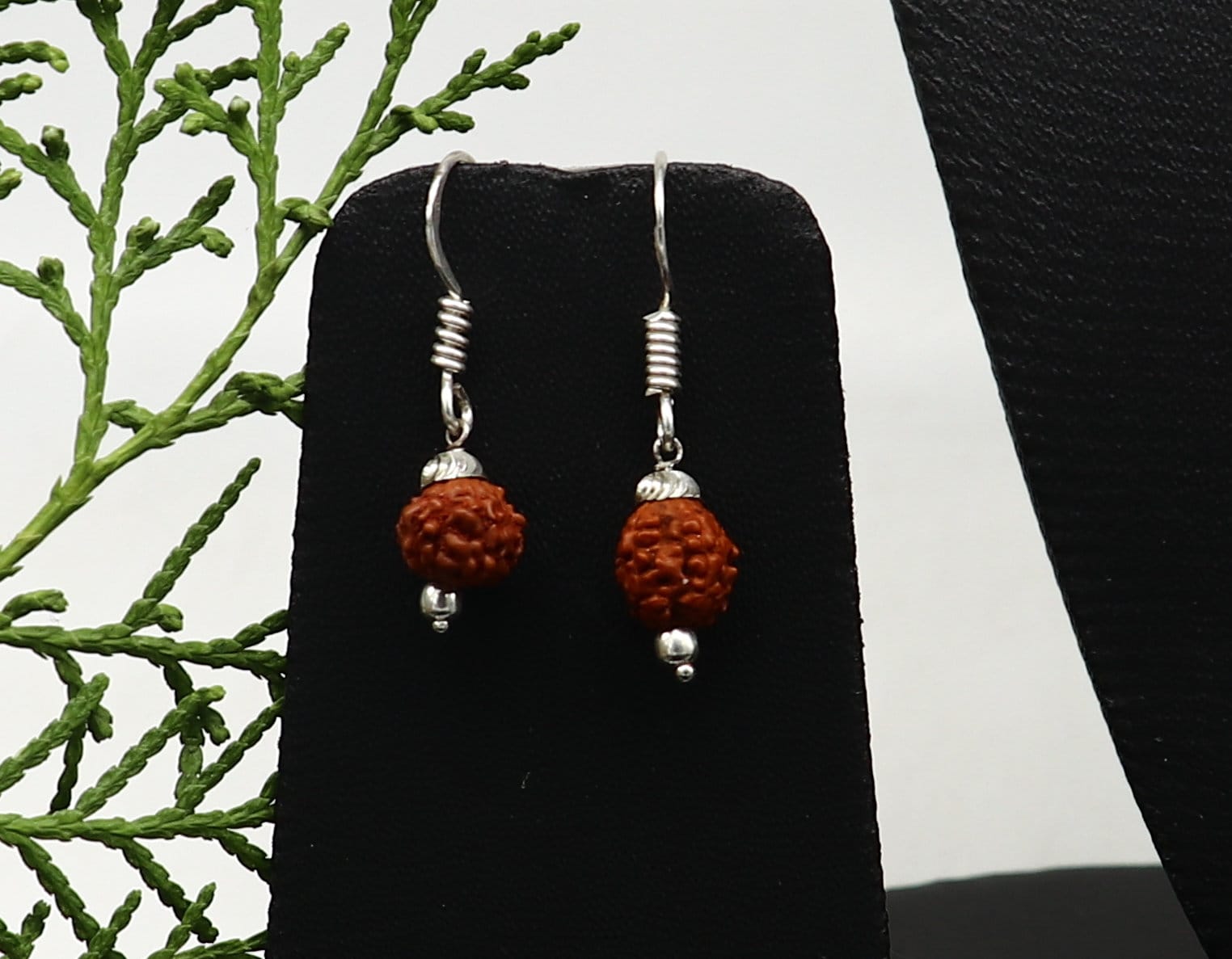 925 sterling silver handmade single Rudraksha ball hoops earring, stunning drop dangling earring amazing bridesmaid earring s916 - TRIBAL ORNAMENTS